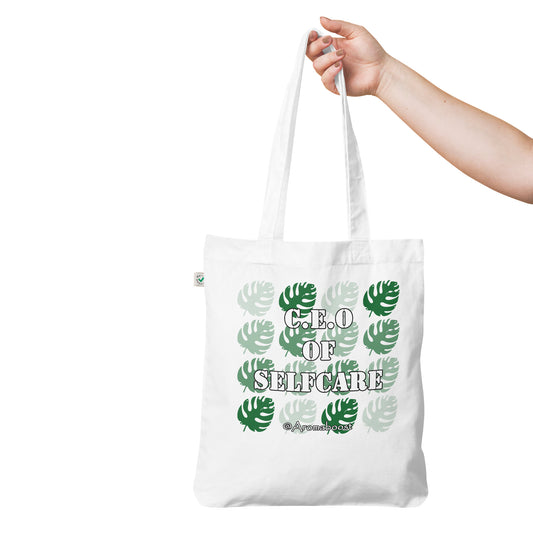 Organic fashion tote bag-Skincare Quote